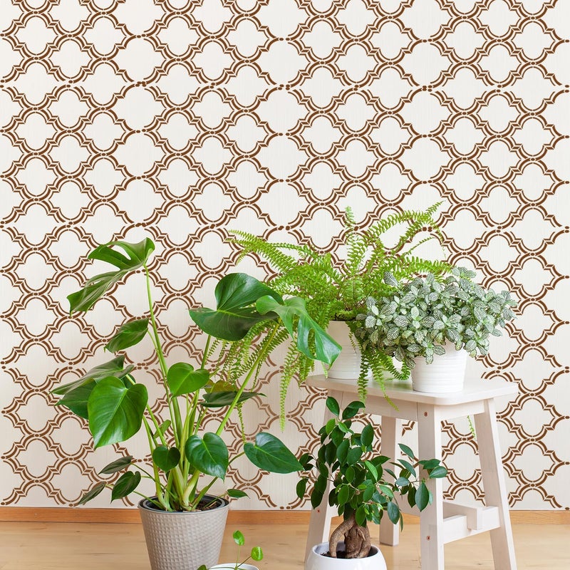 Resflyar 8 PCS Large Geometric Stencils, Reusable Plastic Drawing Template for Painting on Wall Wood Floor Tile DIY Art Furniture Home Decoration, 12 x 12 Inch - Image 5